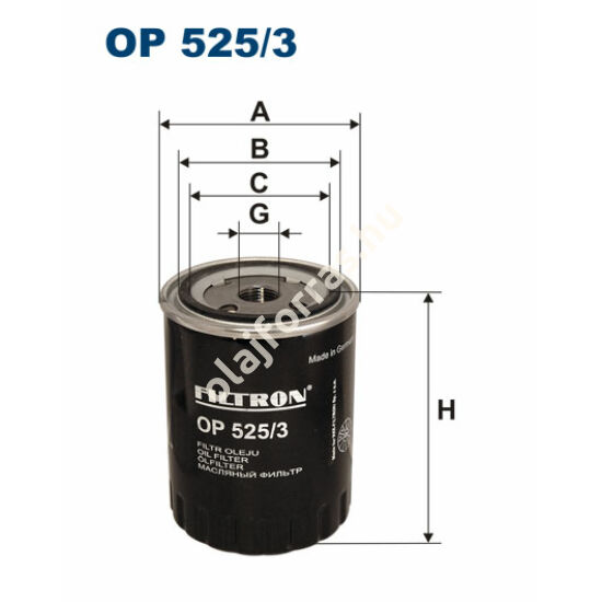 OP525/3 Filron olajszűrő