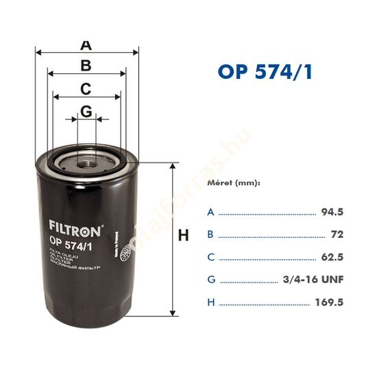 OP574/1 Filron olajszűrő