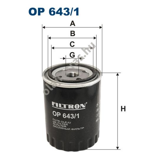 OP643/1 Filron olajszűrő