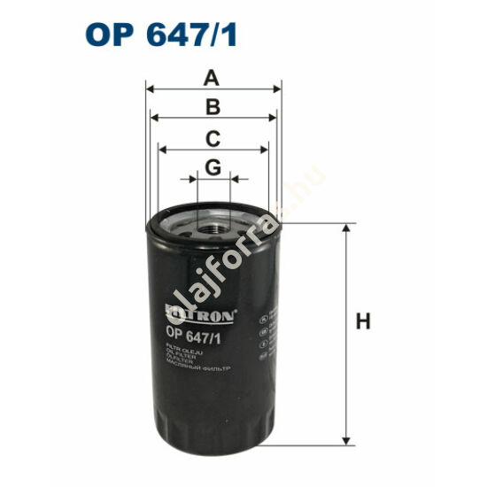 OP647/1 Filron olajszűrő