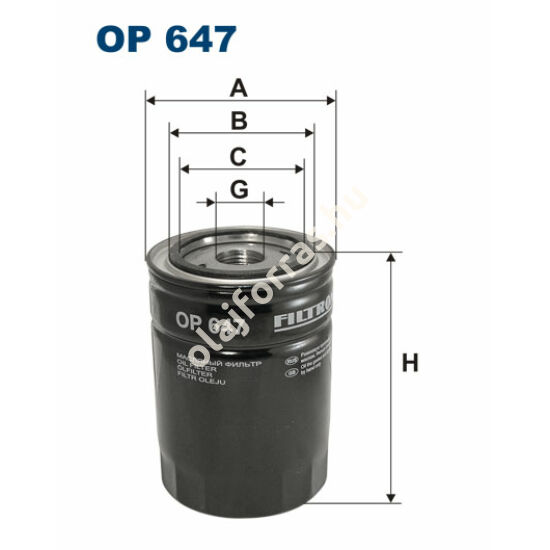 OP647 Filron olajszűrő