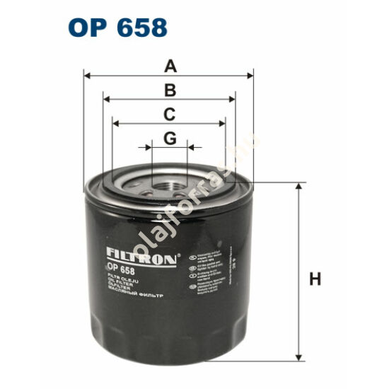 OP658 Filron olajszűrő