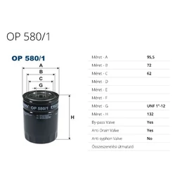 OP580/1 Filron olajszűrő