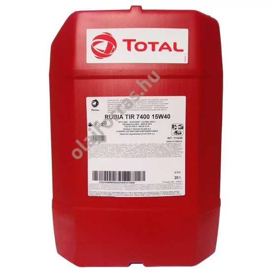 Total Rubia TIR 7400 15W-40 20L
