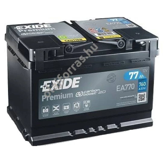 Exide Premium EA770 77Ah jobb+