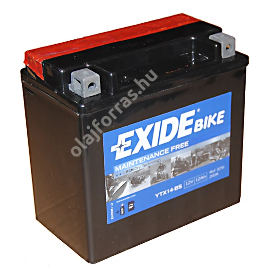 Exide ETX14-BS 12Ah bal+ 12V (felitatott)