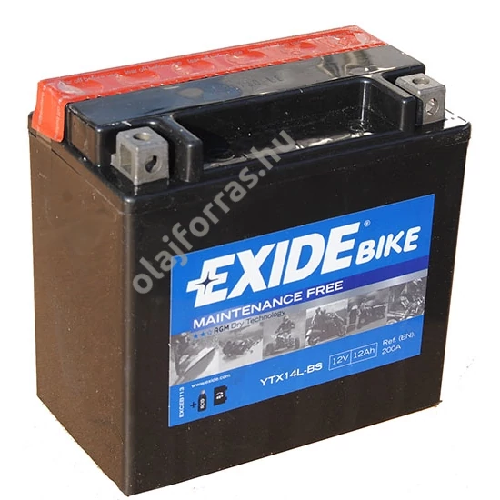 Exide ETX14L-BS 12Ah jobb+ 12V (felitatott)