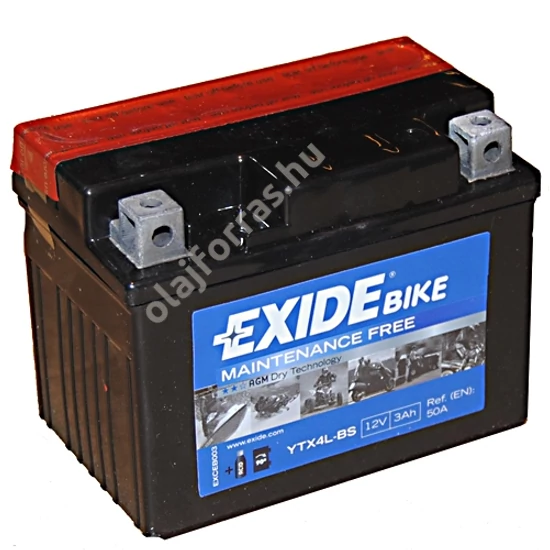 Exide ETX4L-BS 3Ah jobb+ 12V (felitatott)