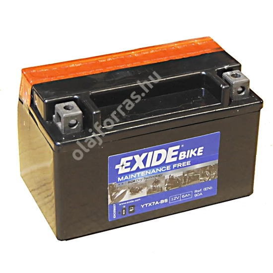 Exide ETX7A-BS 6Ah bal+ 12V (felitatott)