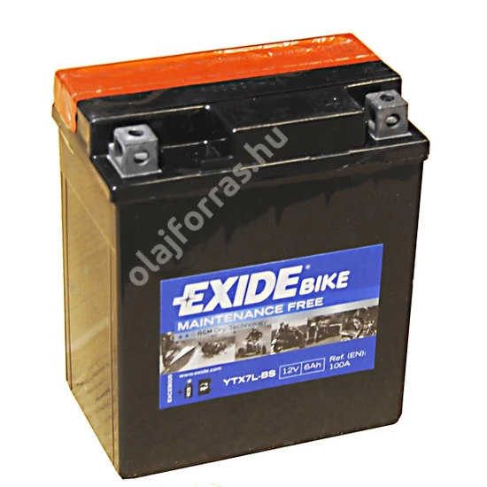 Exide ETX7L-BS 6Ah jobb+ 12V (felitatott)