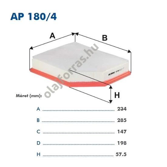 AP180/4 Filtron levegőszűrő