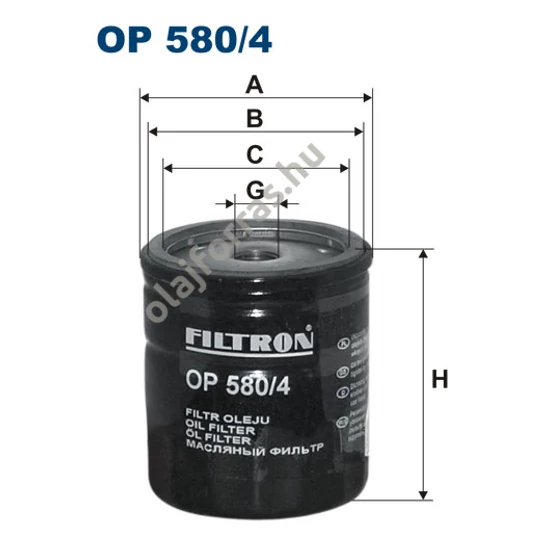 OP580/4 Filron olajszűrő